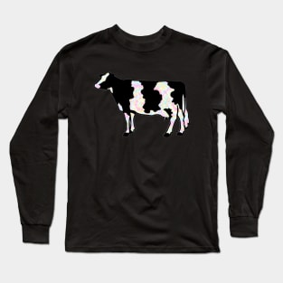 Rainbow Tie Dye Dairy Cow Silhouette  - NOT FOR RESALE WITHOUT PERMISSION Long Sleeve T-Shirt